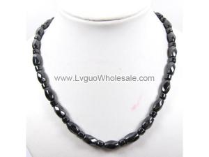 Mens Magnetic Hematite 6x12mm Swirl Beads Strands Necklace